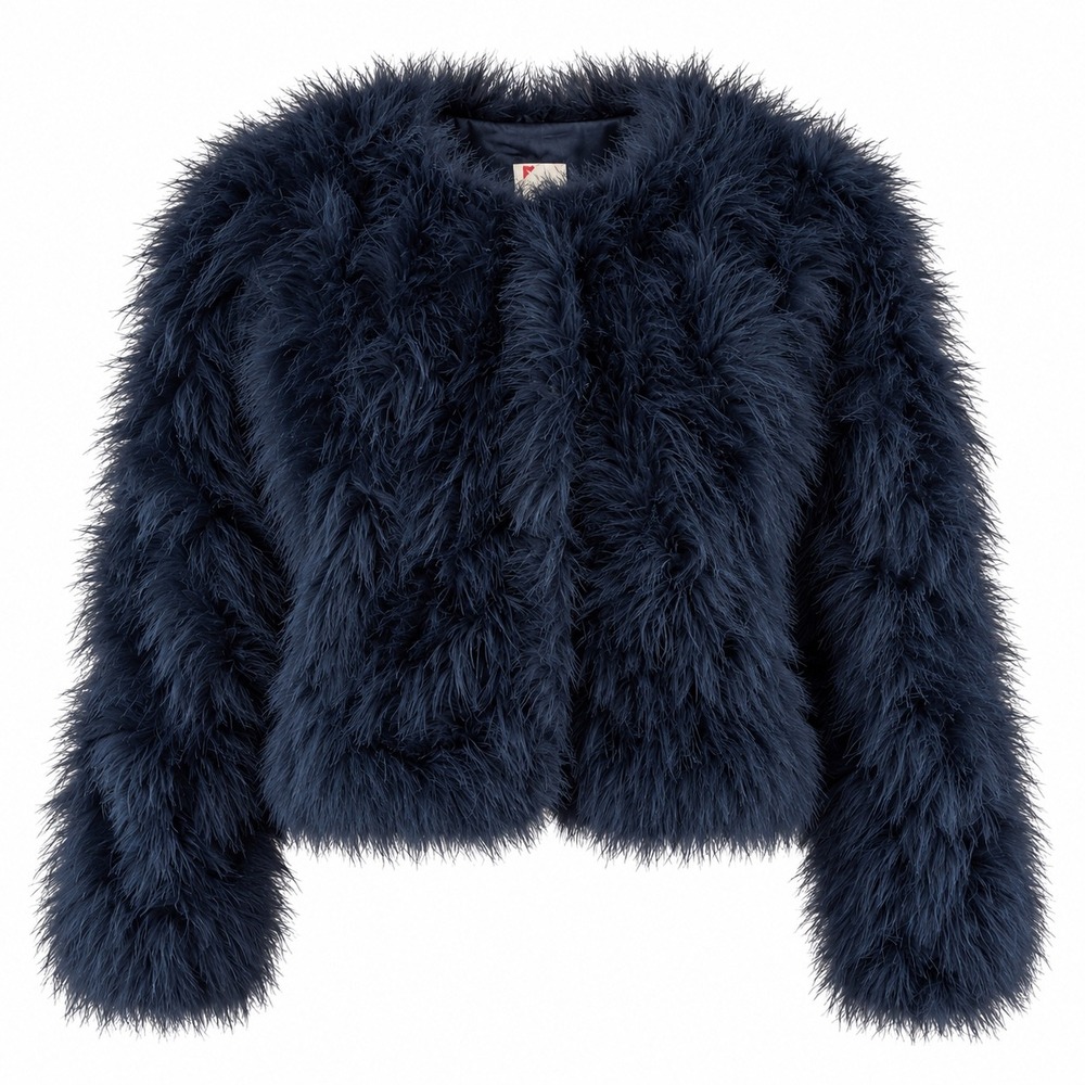 Eskay Novelty Co Womens Feather Jacket L Black Shrug Bolero Evening Glam